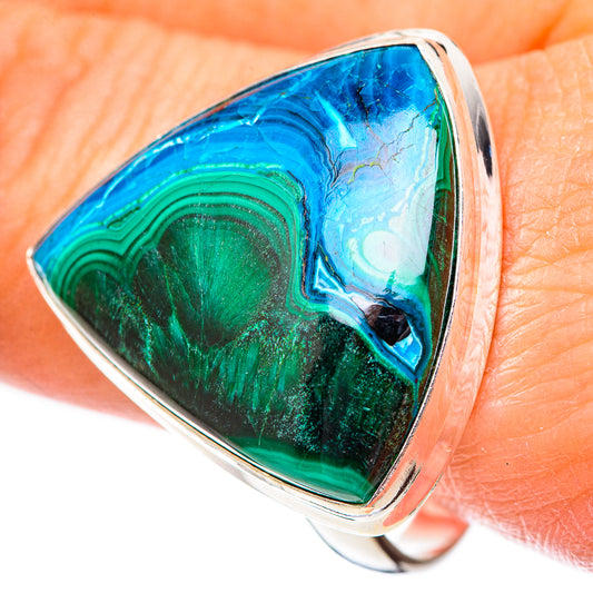 Malachite In Chrysocolla Rings handcrafted by Ana Silver Co - RING125331