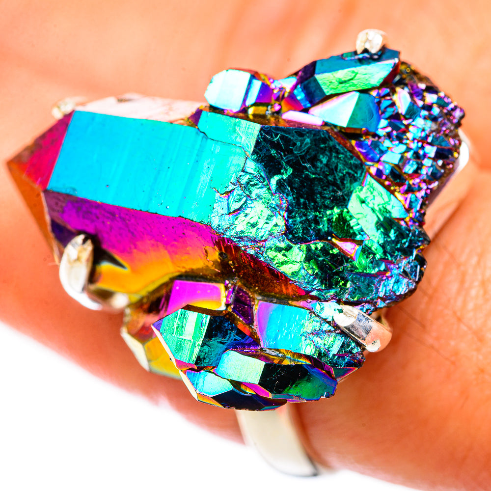 Titanium Sunshine Druzy Rings handcrafted by Ana Silver Co - RING125332
