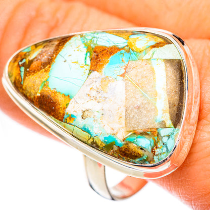 Blue Copper Composite Turquoise Rings handcrafted by Ana Silver Co - RING125347