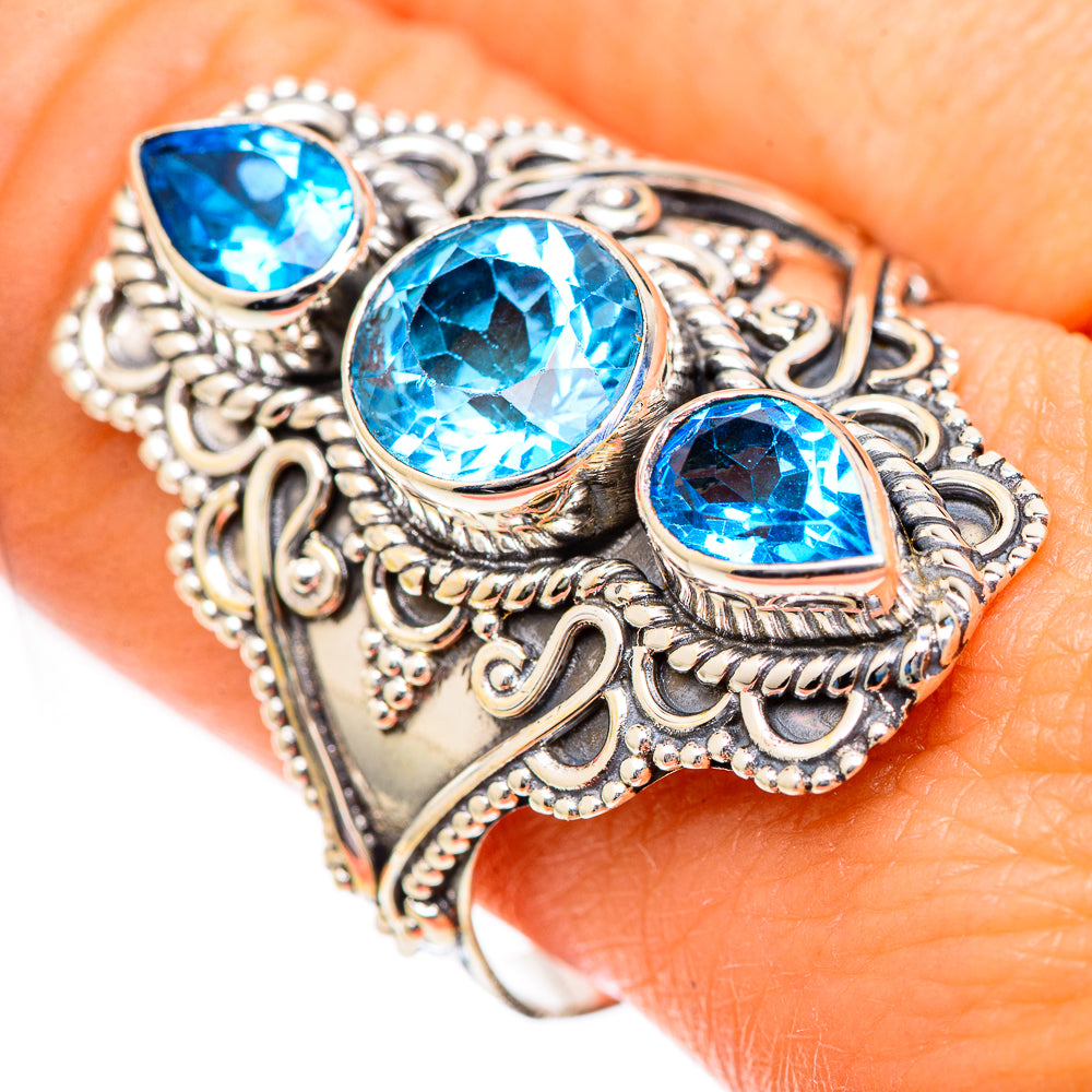Swiss Blue Topaz Rings handcrafted by Ana Silver Co - RING125350