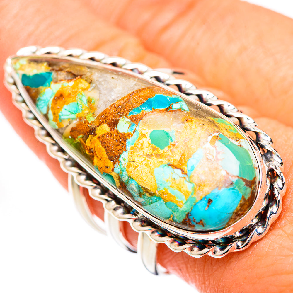Blue Copper Composite Turquoise Rings handcrafted by Ana Silver Co - RING125369