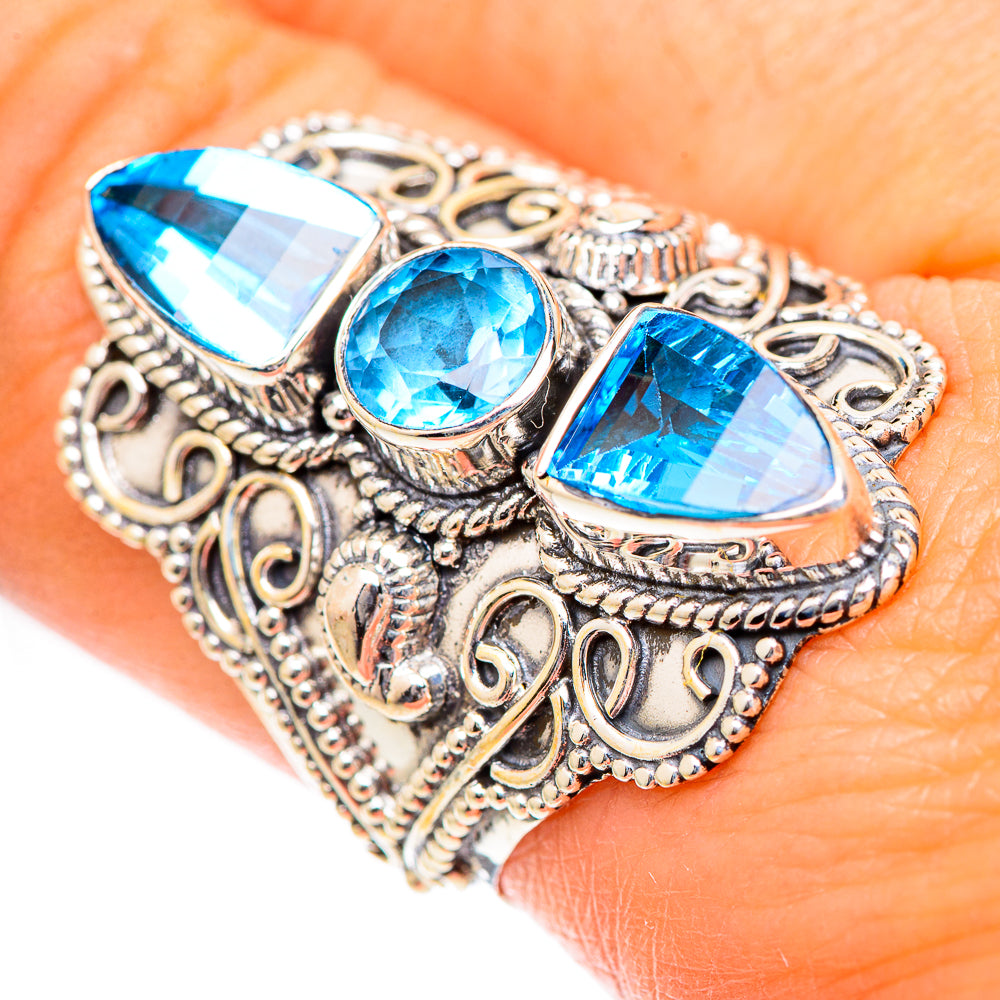 Swiss Blue Topaz Rings handcrafted by Ana Silver Co - RING125371