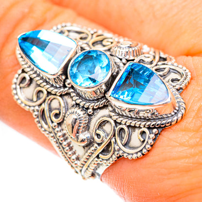 Swiss Blue Topaz Rings handcrafted by Ana Silver Co - RING125371