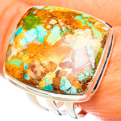 Blue Copper Composite Turquoise Rings handcrafted by Ana Silver Co - RING125376