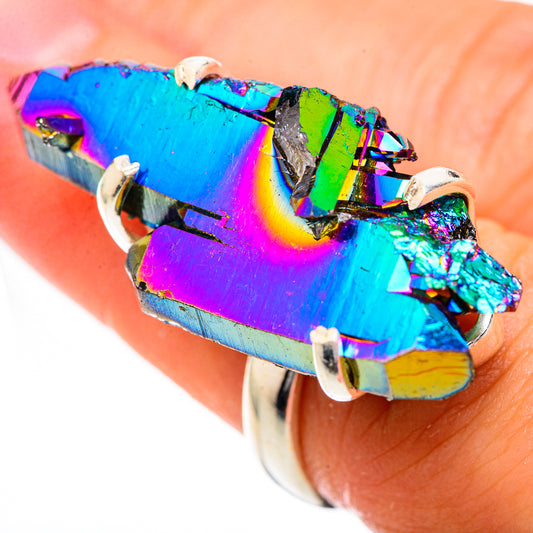 Titanium Sunshine Druzy Rings handcrafted by Ana Silver Co - RING125386