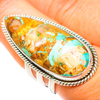 Blue Copper Composite Turquoise Rings handcrafted by Ana Silver Co - RING125392