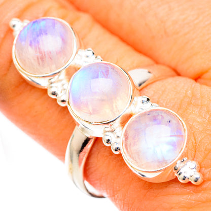 Rainbow Moonstone Rings handcrafted by Ana Silver Co - RING125395
