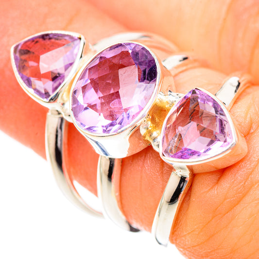 Pink Amethyst Rings handcrafted by Ana Silver Co - RING125405