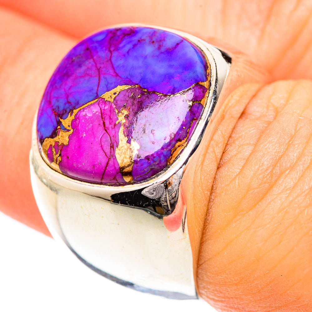 Purple Copper Composite Turquoise Rings handcrafted by Ana Silver Co - RING125415