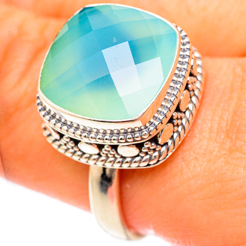 Aqua Chalcedony Rings handcrafted by Ana Silver Co - RING125423