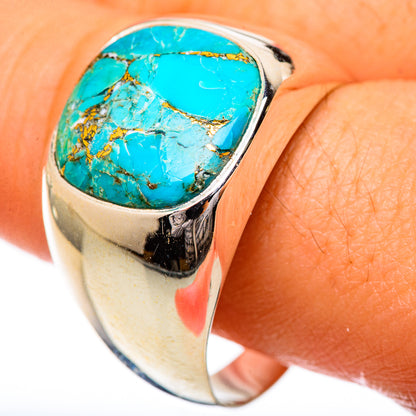 Blue Copper Composite Turquoise Rings handcrafted by Ana Silver Co - RING125431