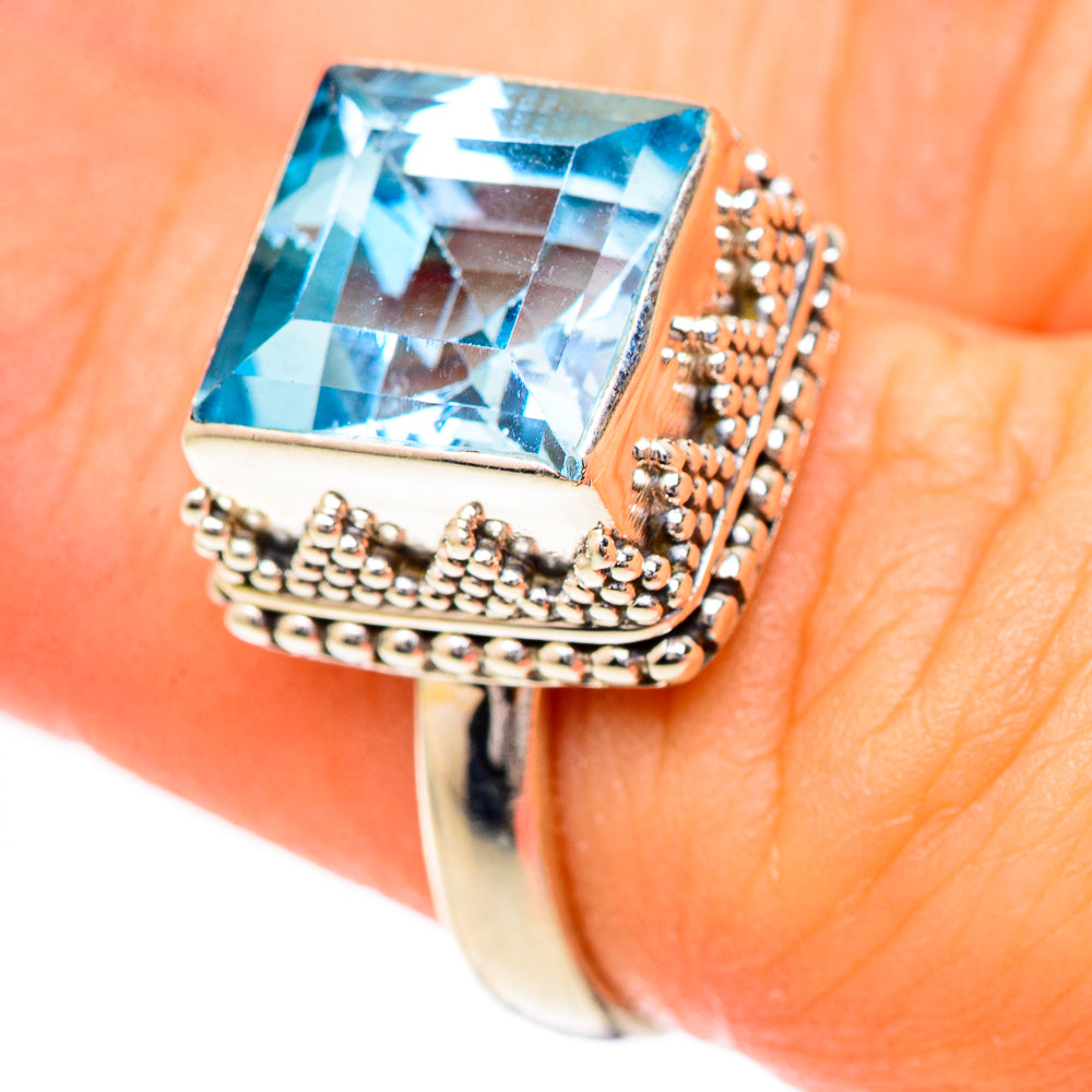Swiss Blue Topaz Rings handcrafted by Ana Silver Co - RING125433