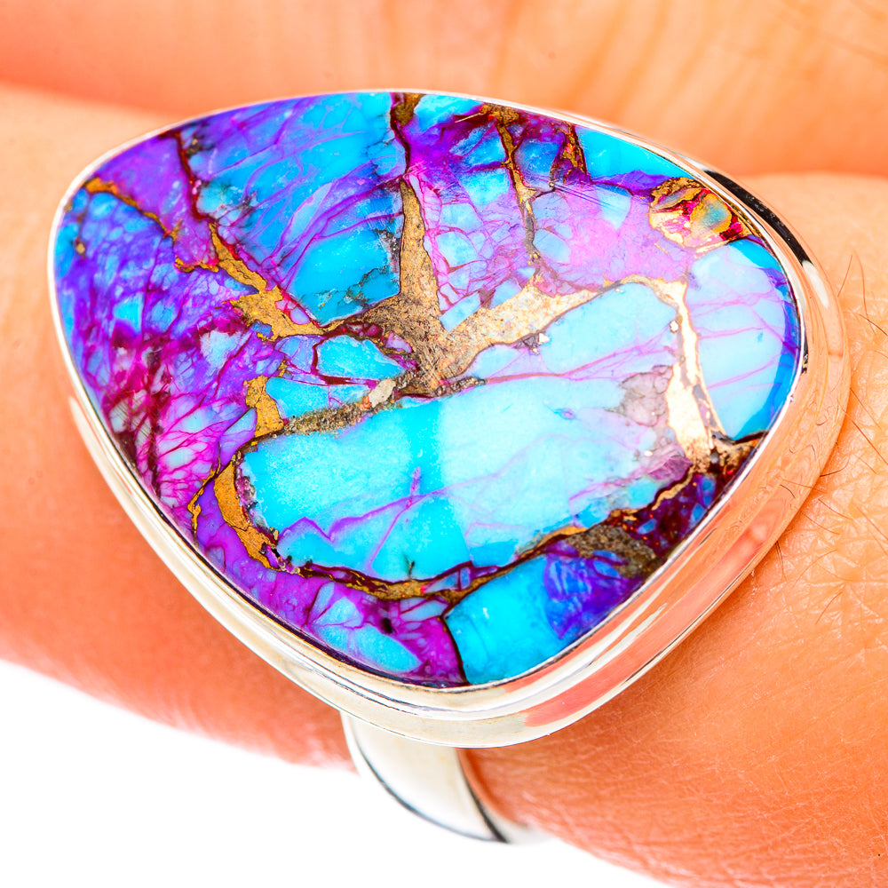 Purple Copper Composite Turquoise Rings handcrafted by Ana Silver Co - RING125434
