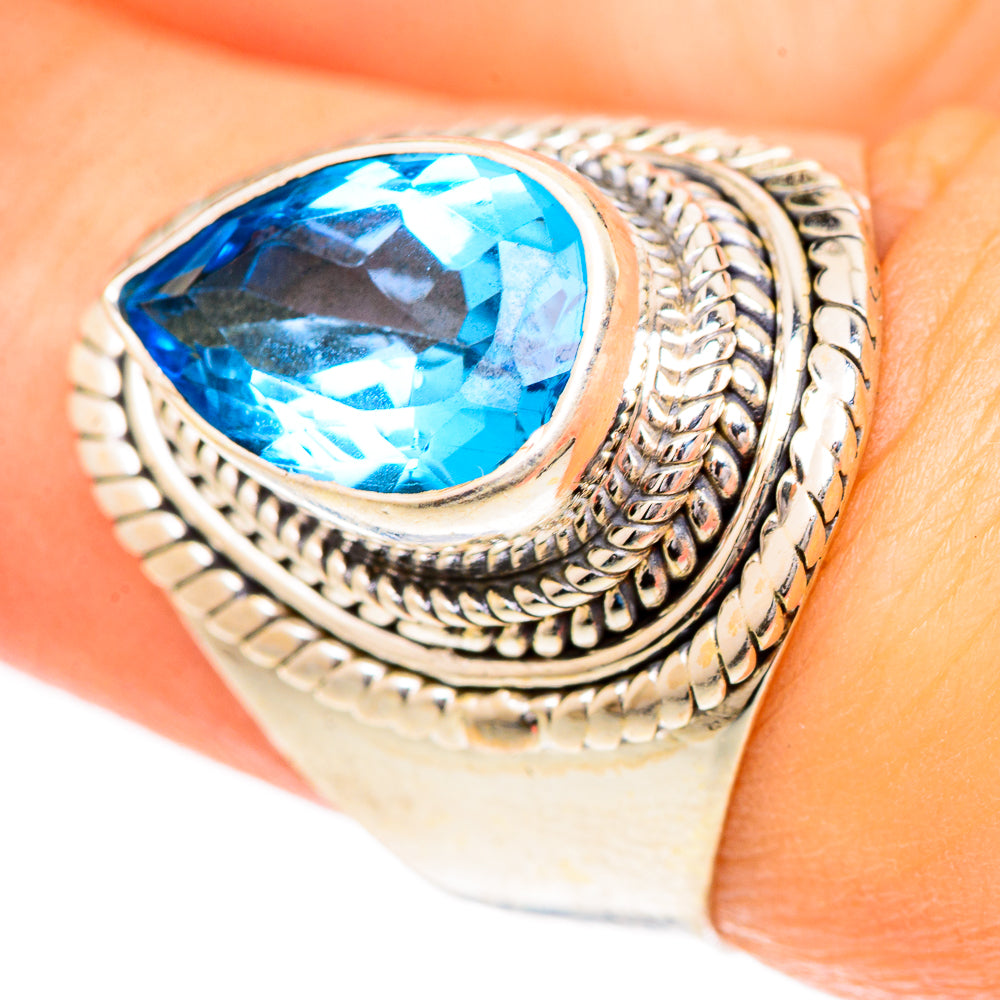 Swiss Blue Topaz Rings handcrafted by Ana Silver Co - RING125446