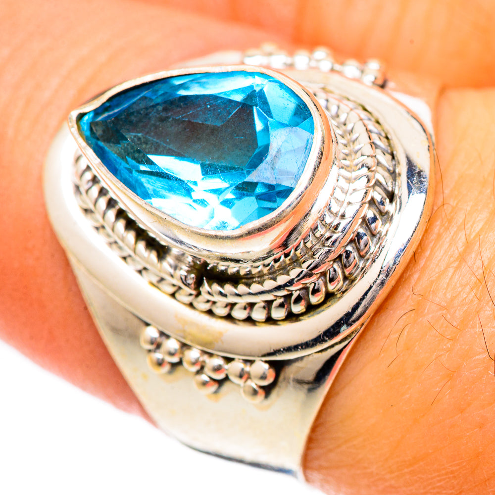 Swiss Blue Topaz Rings handcrafted by Ana Silver Co - RING125450