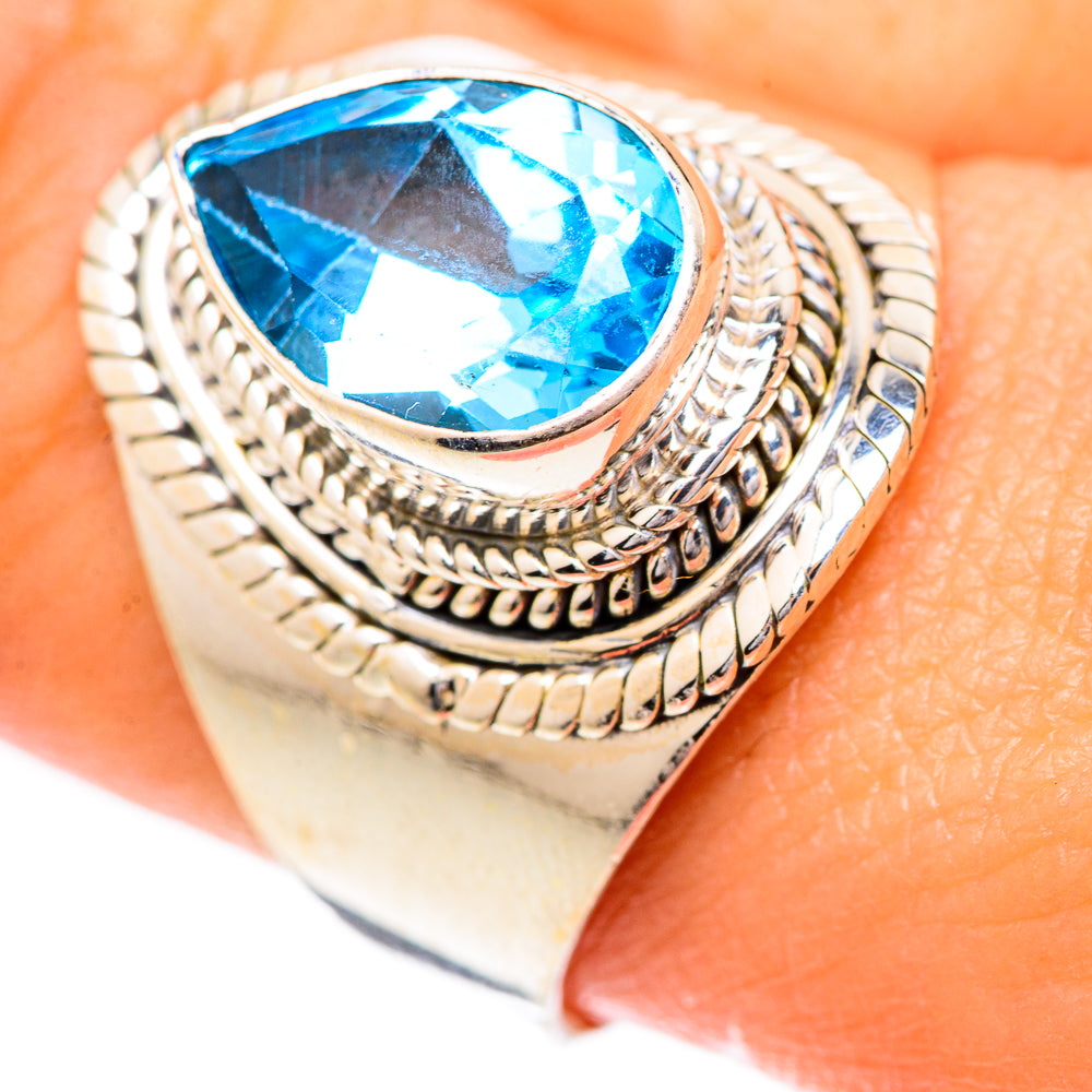 Swiss Blue Topaz Rings handcrafted by Ana Silver Co - RING125453