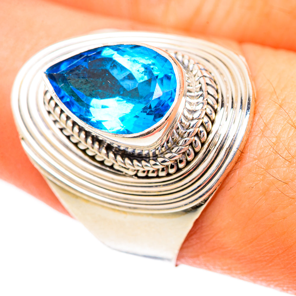Swiss Blue Topaz Rings handcrafted by Ana Silver Co - RING125461