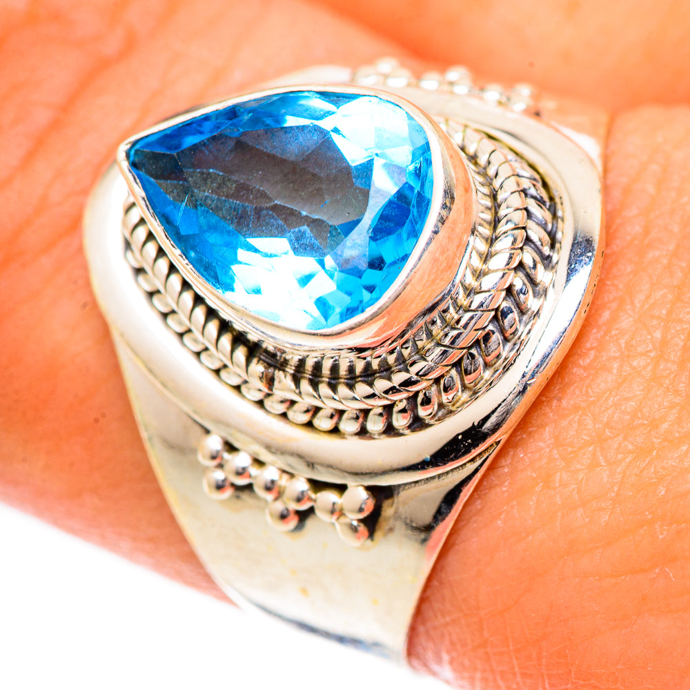 Swiss Blue Topaz Rings handcrafted by Ana Silver Co - RING125465
