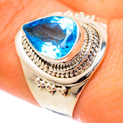 Swiss Blue Topaz Rings handcrafted by Ana Silver Co - RING125465