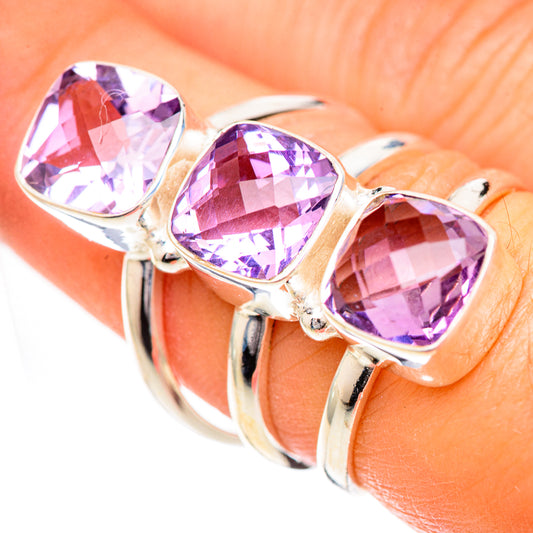 Pink Amethyst Rings handcrafted by Ana Silver Co - RING125482