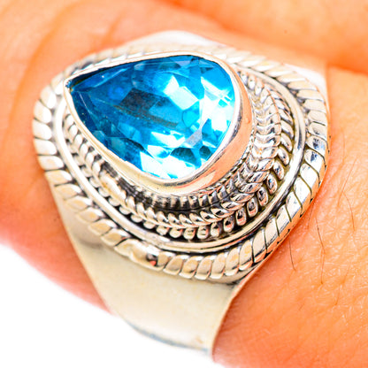 Swiss Blue Topaz Rings handcrafted by Ana Silver Co - RING125489
