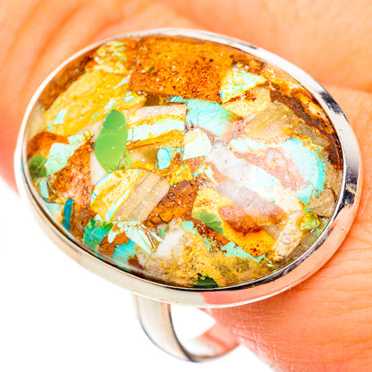 Blue Copper Composite Turquoise Rings handcrafted by Ana Silver Co - RING125501