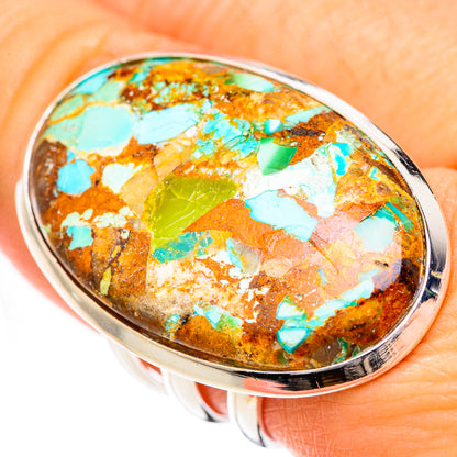 Blue Copper Composite Turquoise Rings handcrafted by Ana Silver Co - RING125502
