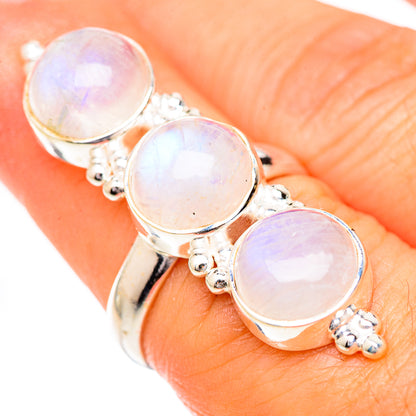 Rainbow Moonstone Rings handcrafted by Ana Silver Co - RING125522