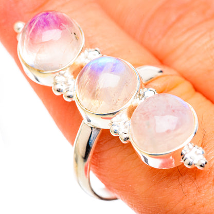 Rainbow Moonstone Rings handcrafted by Ana Silver Co - RING125540