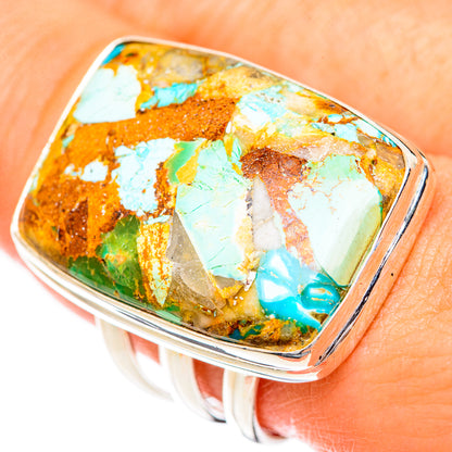 Blue Copper Composite Turquoise Rings handcrafted by Ana Silver Co - RING125561