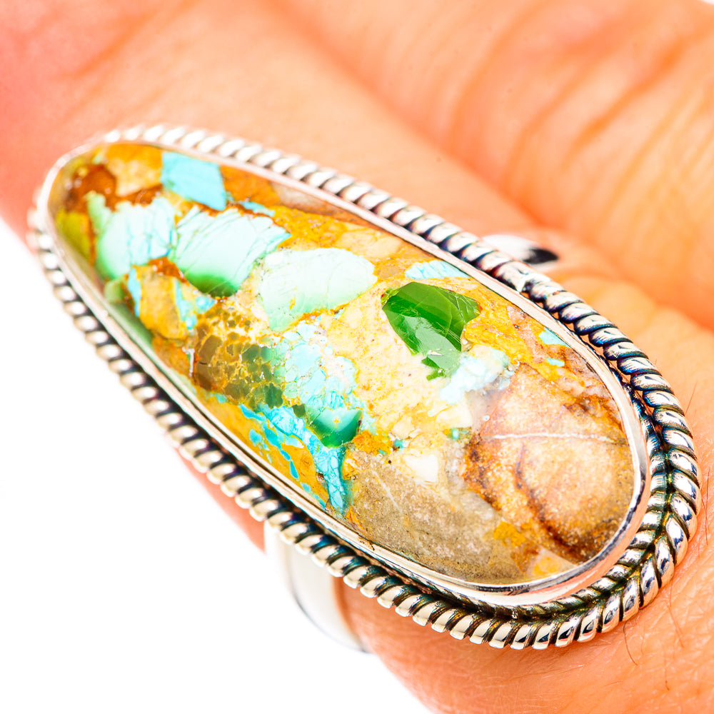 Blue Copper Composite Turquoise Rings handcrafted by Ana Silver Co - RING125575