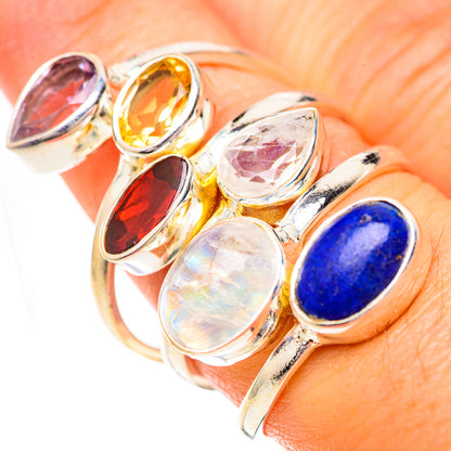Rainbow Moonstone Rings handcrafted by Ana Silver Co - RING125608