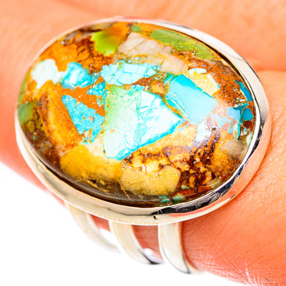 Blue Copper Composite Turquoise Rings handcrafted by Ana Silver Co - RING125624