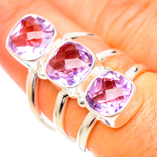 Pink Amethyst Rings handcrafted by Ana Silver Co - RING125650