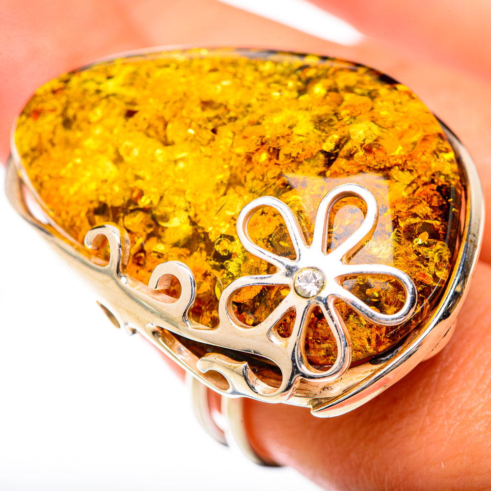 Baltic Amber Rings handcrafted by Ana Silver Co - RING125705