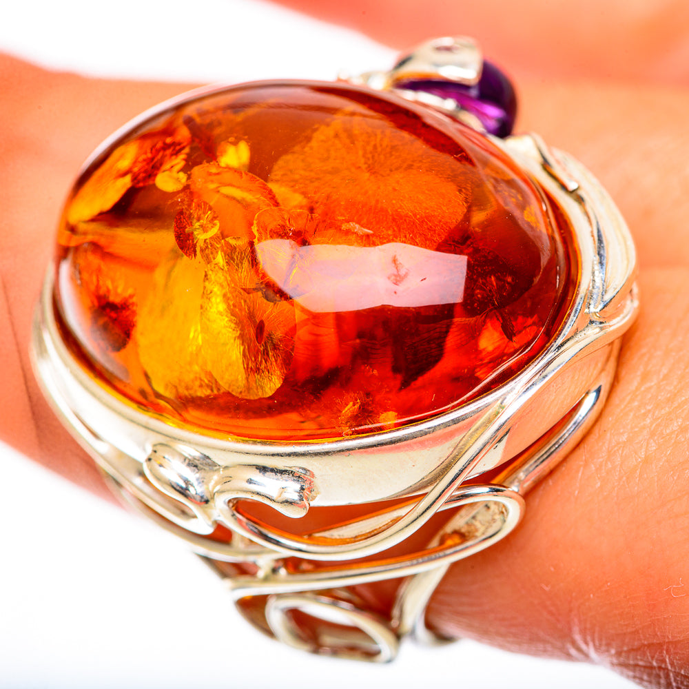 Baltic Amber Rings handcrafted by Ana Silver Co - RING125724