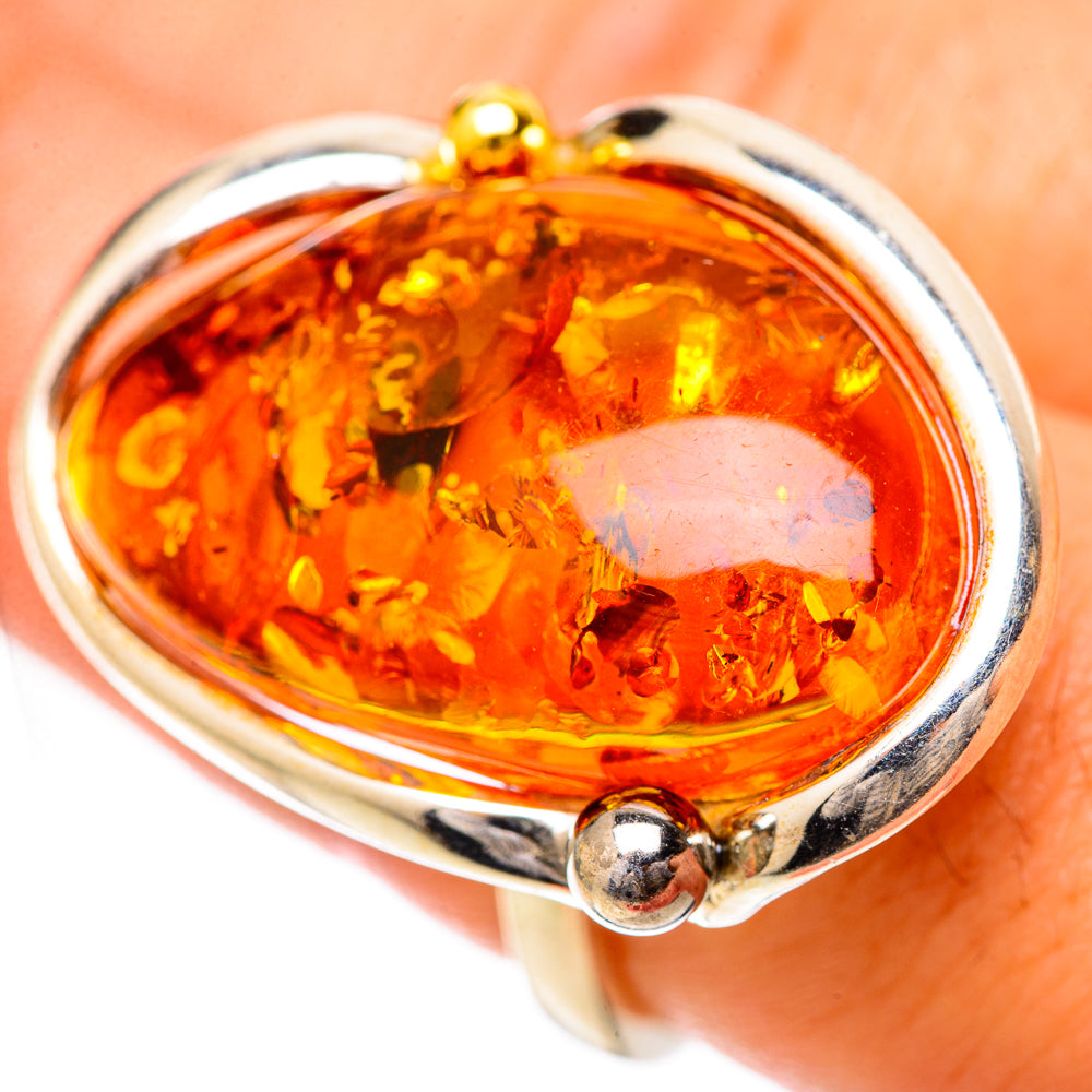 Baltic Amber Rings handcrafted by Ana Silver Co - RING125728