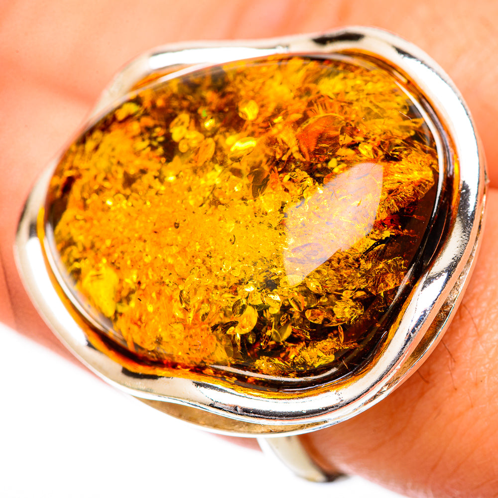 Baltic Amber Rings handcrafted by Ana Silver Co - RING125745