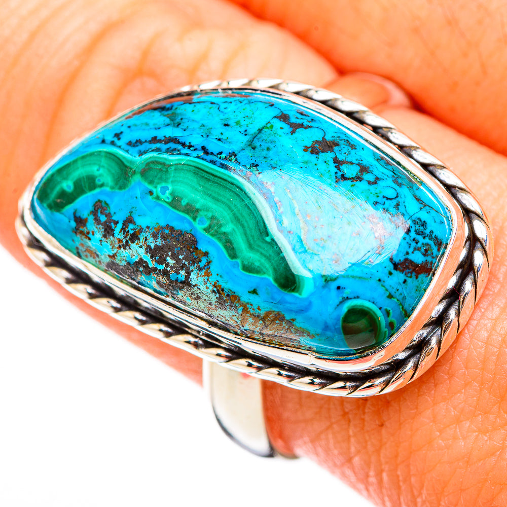 Malachite In Chrysocolla Rings handcrafted by Ana Silver Co - RING125765