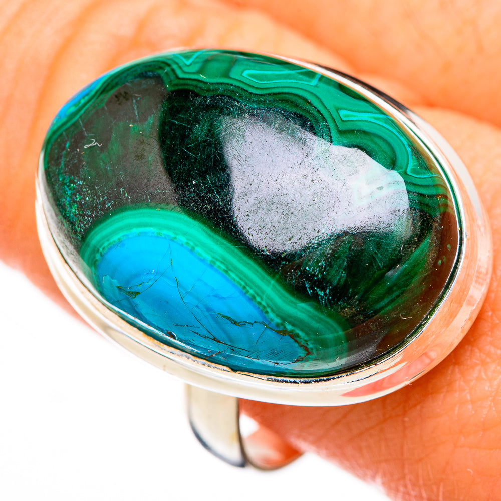Malachite In Chrysocolla Rings handcrafted by Ana Silver Co - RING125770