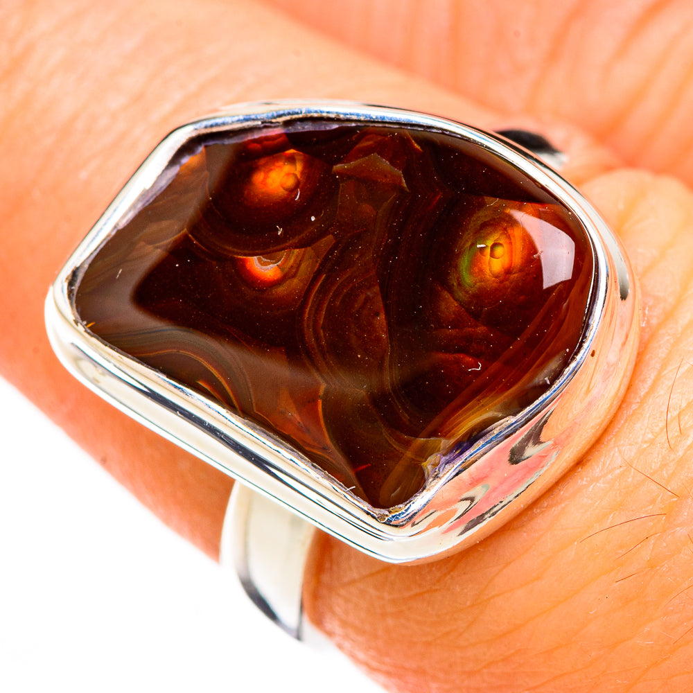 Mexican Fire Agate Rings handcrafted by Ana Silver Co - RING125772