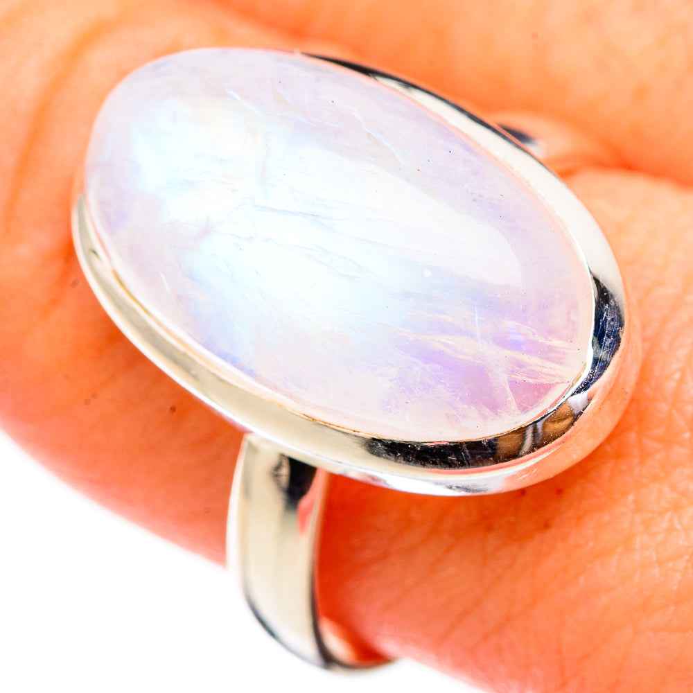 Rainbow Moonstone Rings handcrafted by Ana Silver Co - RING125780
