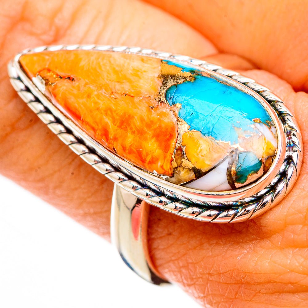 Spiny Oyster Turquoise Rings handcrafted by Ana Silver Co - RING125787