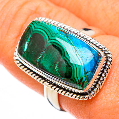 Malachite In Chrysocolla Rings handcrafted by Ana Silver Co - RING125798