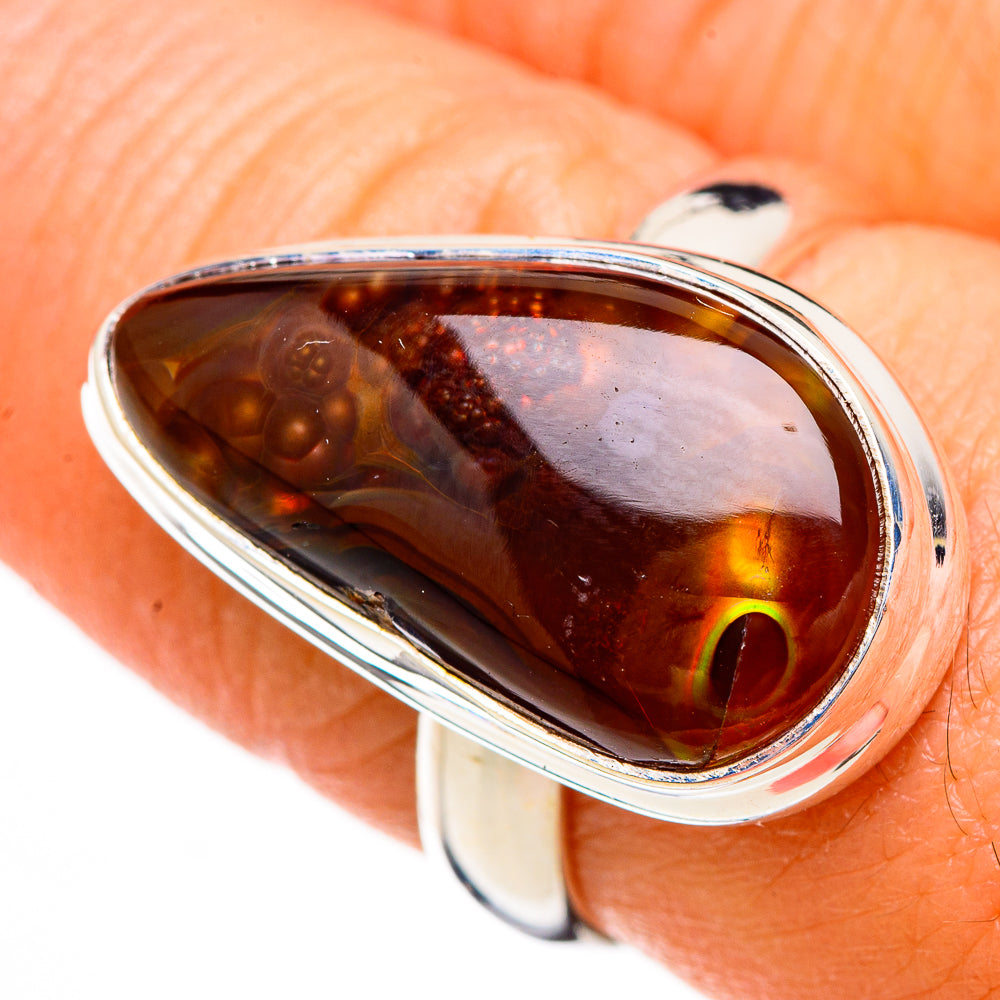 Mexican Fire Agate Rings handcrafted by Ana Silver Co - RING125800
