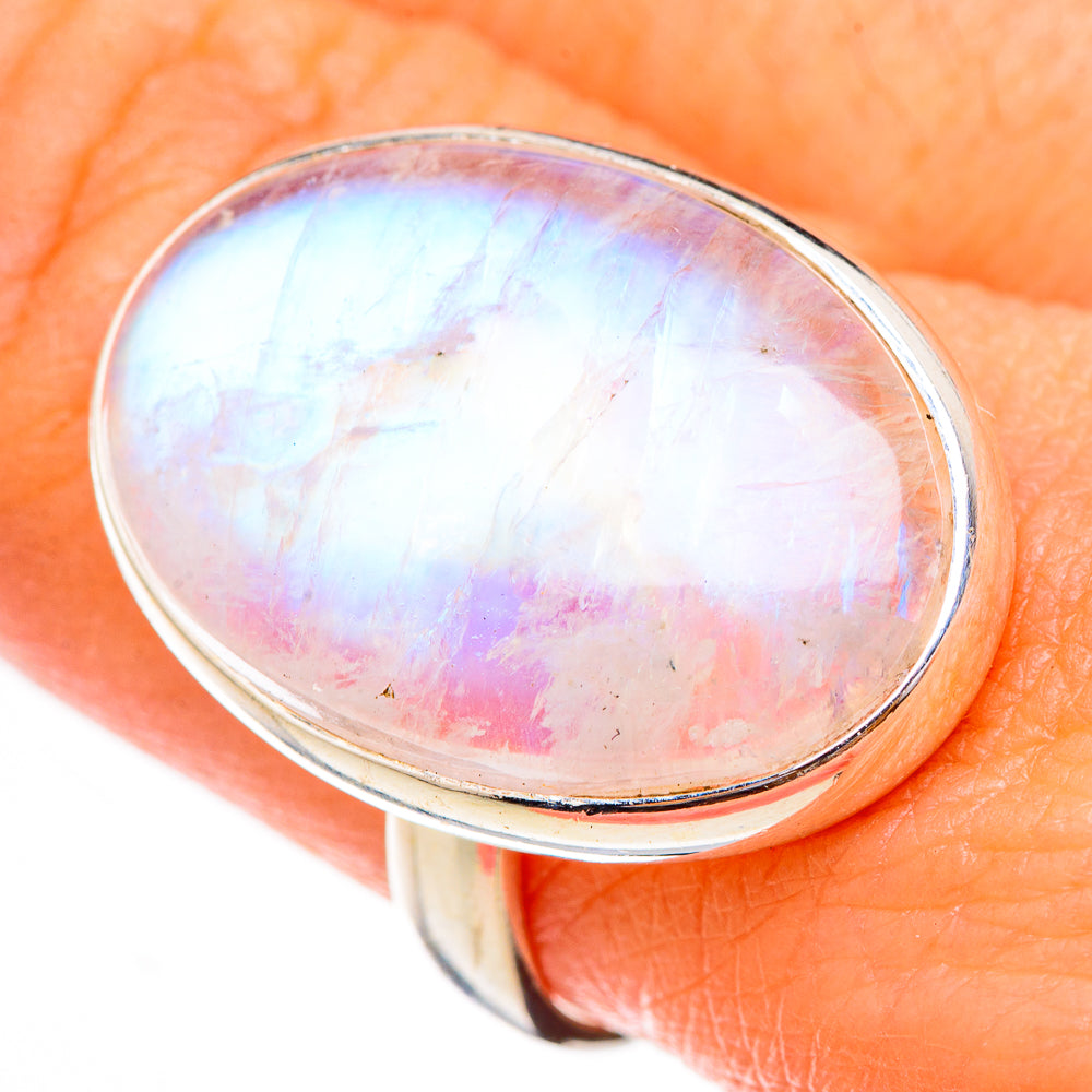 Rainbow Moonstone Rings handcrafted by Ana Silver Co - RING125810