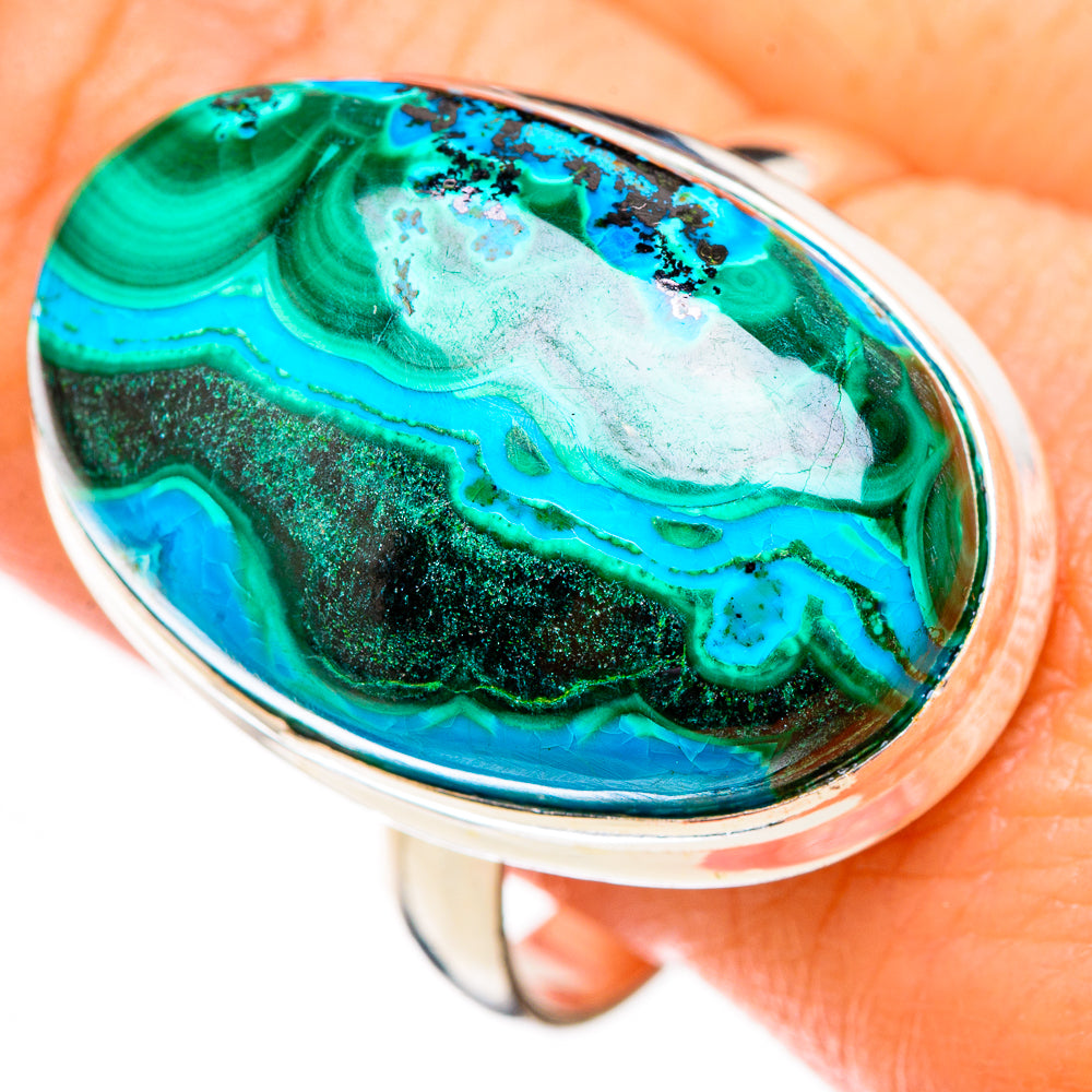 Malachite In Chrysocolla Rings handcrafted by Ana Silver Co - RING125814
