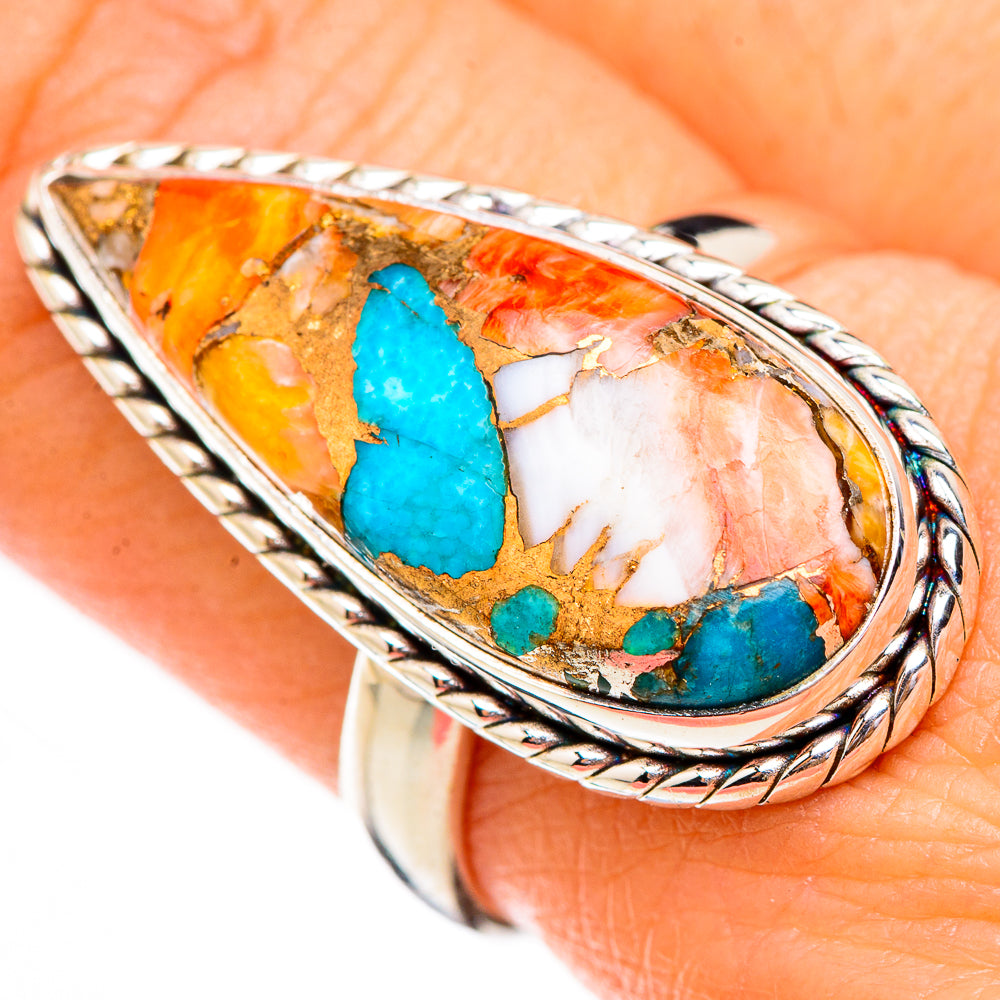 Spiny Oyster Turquoise Rings handcrafted by Ana Silver Co - RING125816