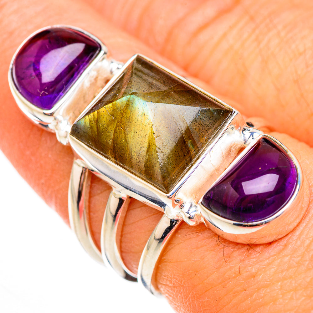 Labradorite Rings handcrafted by Ana Silver Co - RING125817