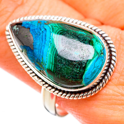 Malachite In Chrysocolla Rings handcrafted by Ana Silver Co - RING125818